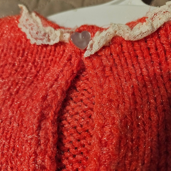 3 pc Hand Knitted Sweater Dress Jacket Hat - Picture 4 of 11